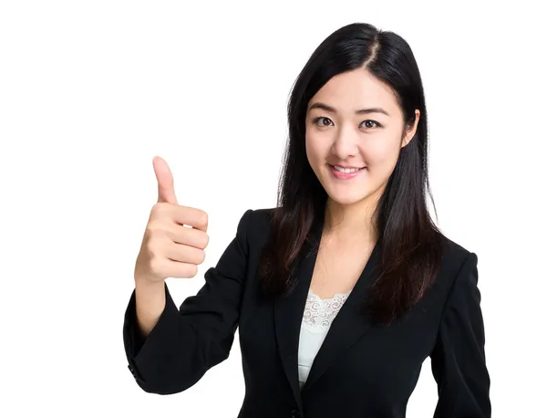 Businesswoman with thumb up — Stock Photo, Image