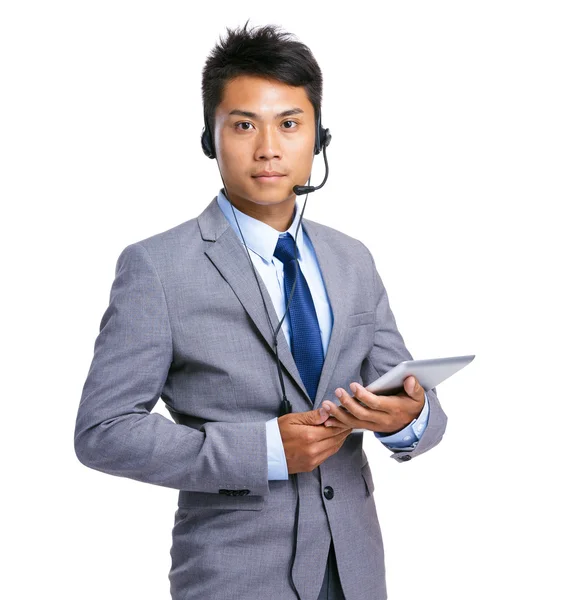 Customer service representative with tablet — Stock Photo, Image