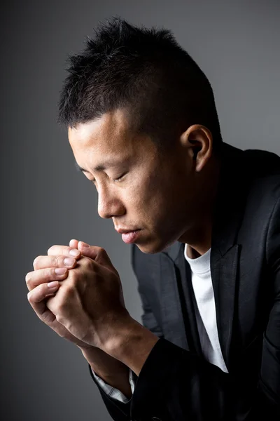 Businessman pray — Stock Photo, Image