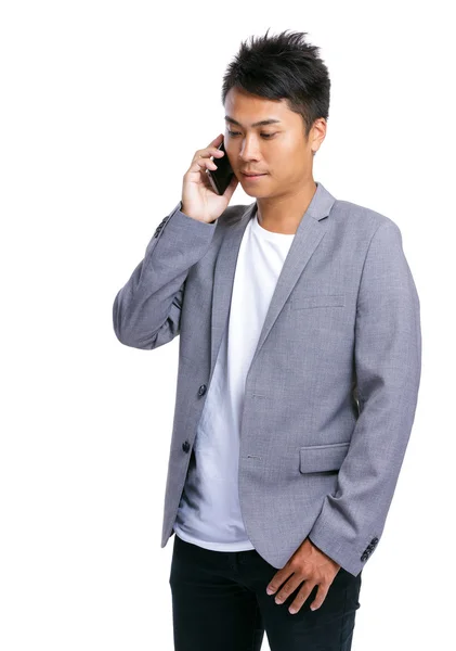 Business man talk to phone — Stock Photo, Image
