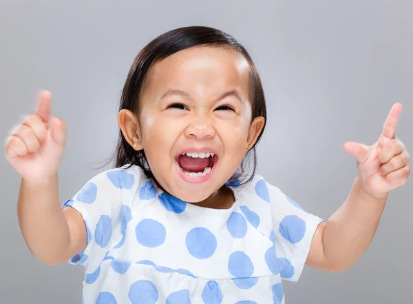 Little girl scream — Stock Photo, Image