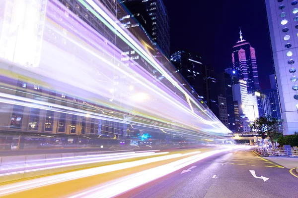 Hong Kong con rastro de tráfico — Foto de Stock