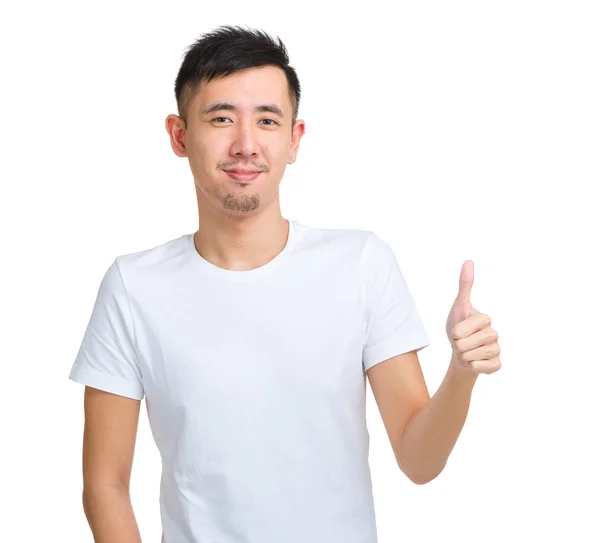 Asiatiska man tummen upp — Stockfoto