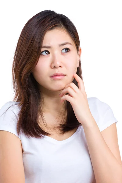 Asian woman think — Stock Photo, Image