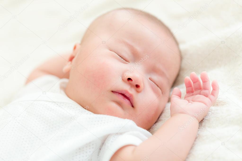 Bebe Meses Llora Dormido Recién Nacido Bebé Dormir — Foto De Stock
