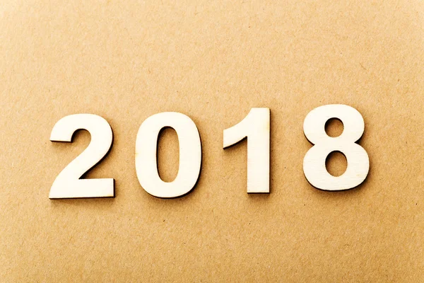 Trä text för år 2018 — Stockfoto