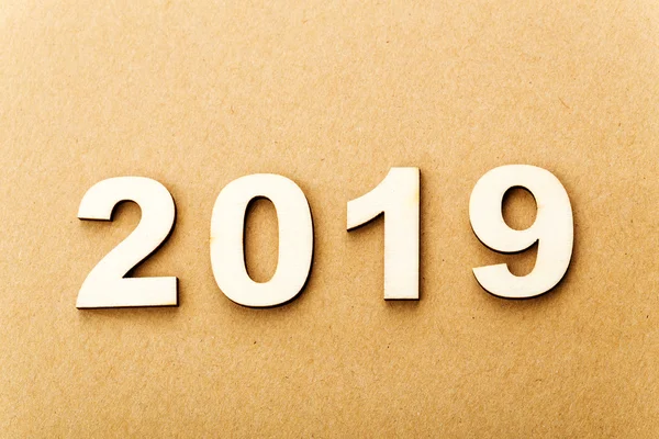 Trä text för år 2019 — Stockfoto