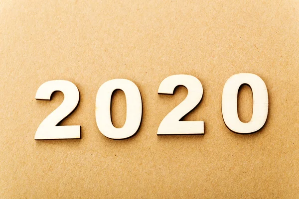 到 2020 年的木制文本 — 图库照片