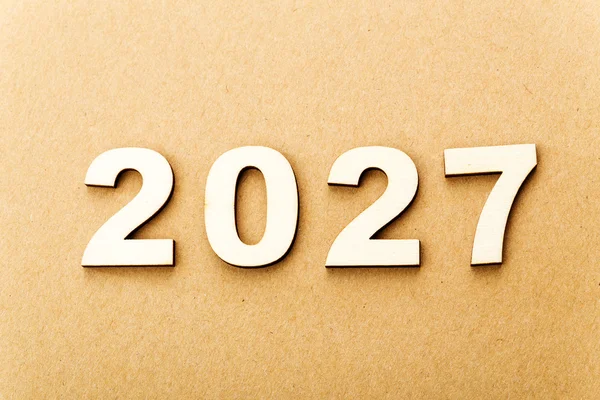 Wooden text for year 2027 — Stock Photo, Image