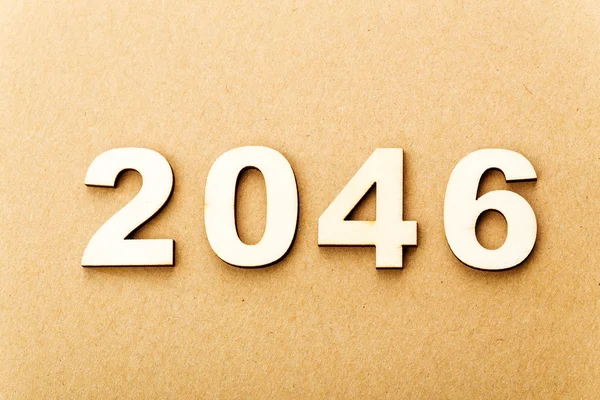 Деревянный текст за год 2046 — стоковое фото