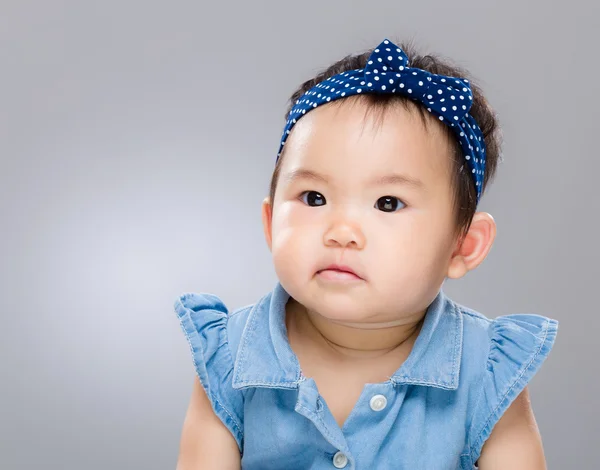 Asian baby girl confuse — Stock Photo, Image