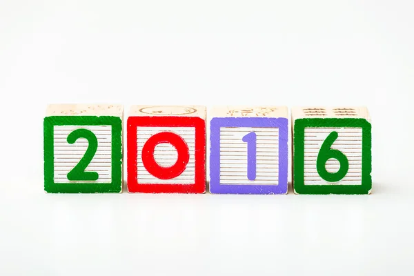 Wooden block for year 2016 — Stock Photo, Image