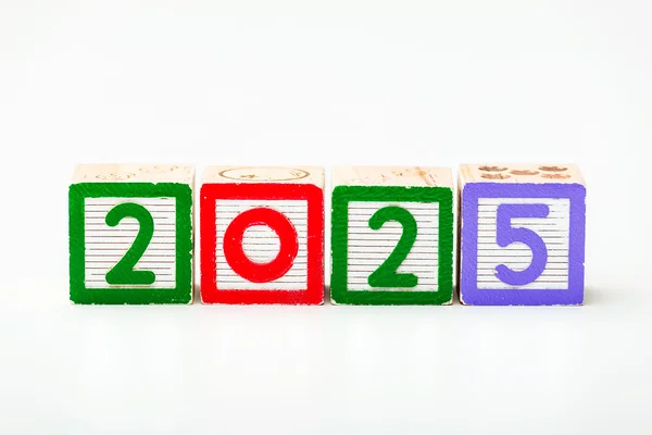 Wooden block for year 2025 — Stock Photo, Image