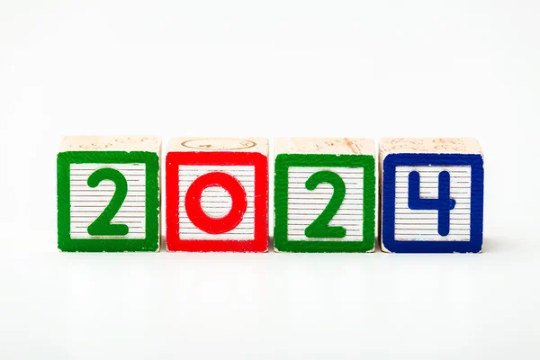 Wooden block for year 2024 — Stock Photo, Image