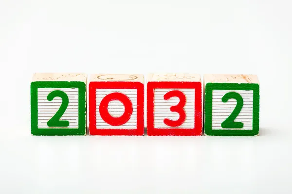 Wooden block for year 2032 — Stock Photo, Image