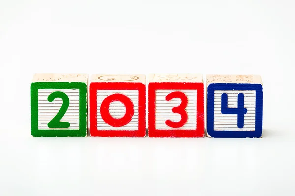 Wooden block for year 2034 — Stock Photo, Image