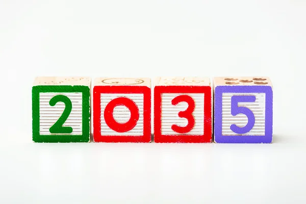 Wooden block for year 2035 — Stock Photo, Image
