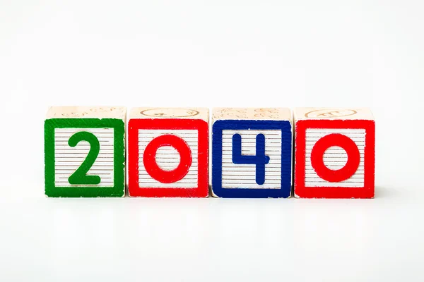 Wooden block for year 2040 — Stock Photo, Image