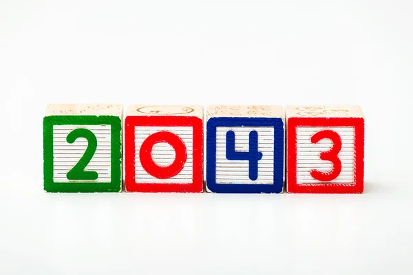 Wooden block for year 2043 — Stock Photo, Image