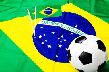 futbol oyunu için Brezilya bayrağı
