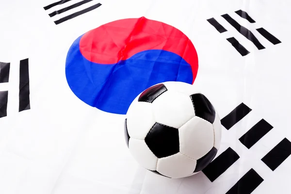 Football and South Korean flag