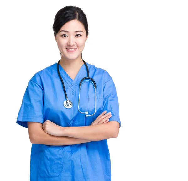 Woman in medical doctor suit — Stock Photo, Image