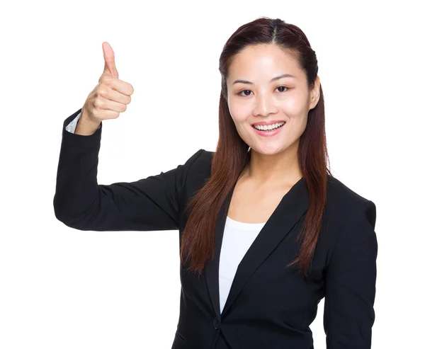 Asian business woman thumb up — Stock Photo, Image