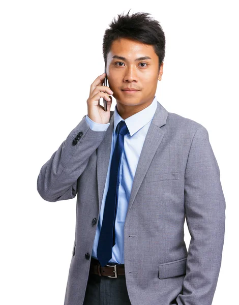 Hombre de negocios con teléfono móvil — Foto de Stock