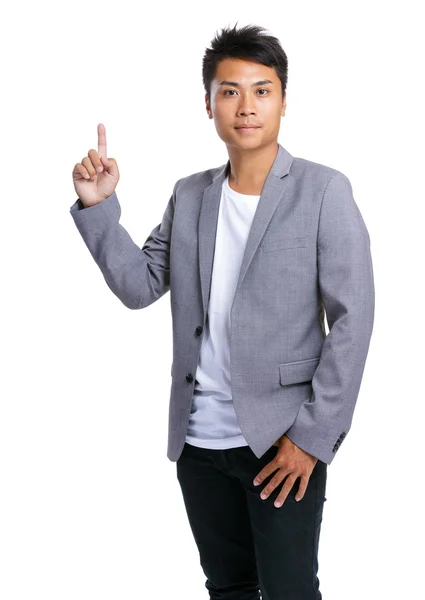 Businessman finger point up — Stock Photo, Image