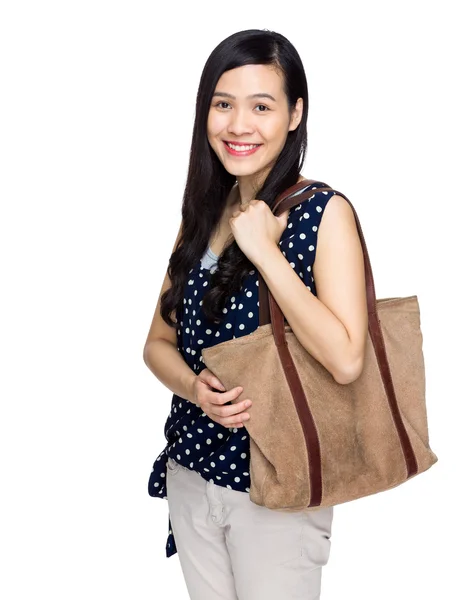 Donna con tote bag — Foto Stock