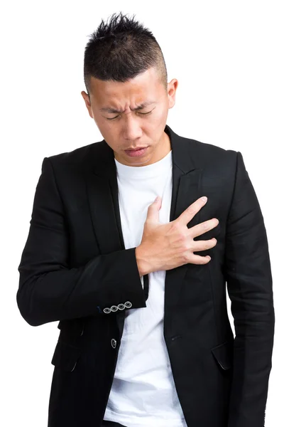 Businessman with heart attack — Stock Photo, Image