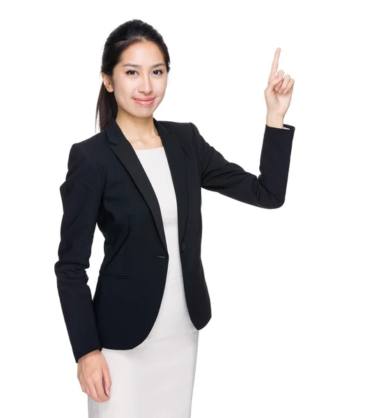 Mujer de negocios dedo hacia arriba — Foto de Stock