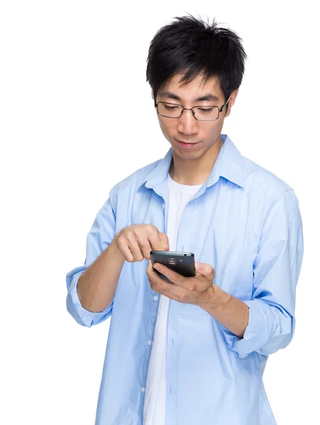 Man använda mobiltelefon — Stockfoto