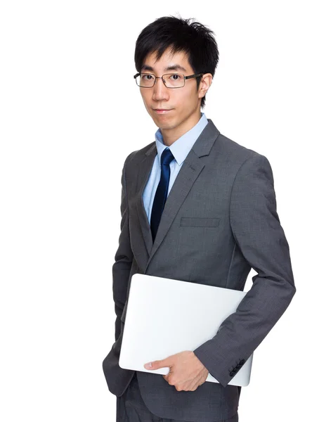 Homem de negócios com computador notebook — Fotografia de Stock