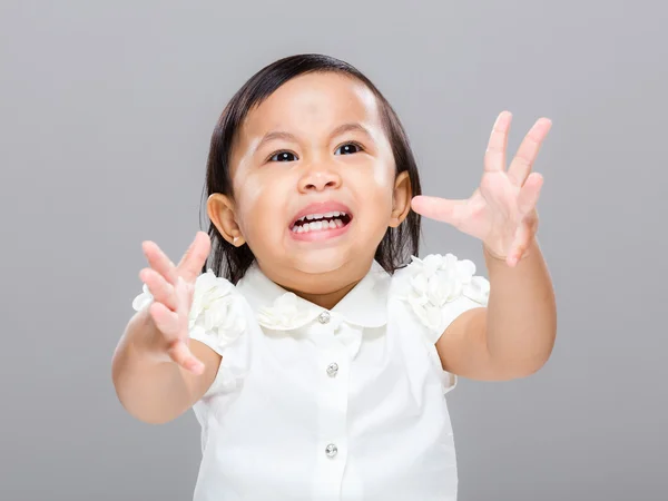 Menina do bebê com temperamento emocional — Fotografia de Stock