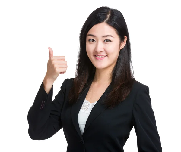 Businesswoman with thumb up — Stock Photo, Image