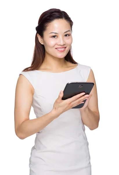 Business woman with tablet — Stock Photo, Image