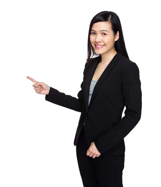 Asiatico business donna con finger up — Foto Stock