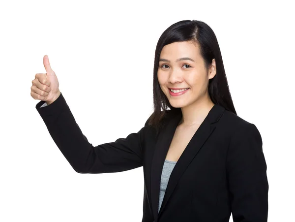 拇指向上的商务女人 — 图库照片