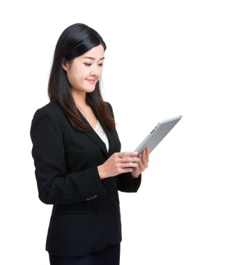 iş kadını göz dijital tablet