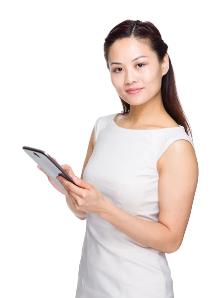 Woman use digital tablet — Stock Photo, Image