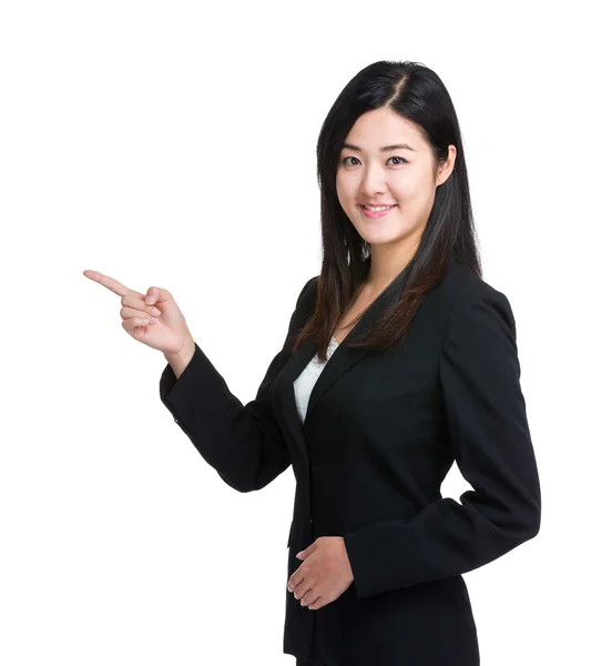 Business woman with finger up — Stock Photo, Image