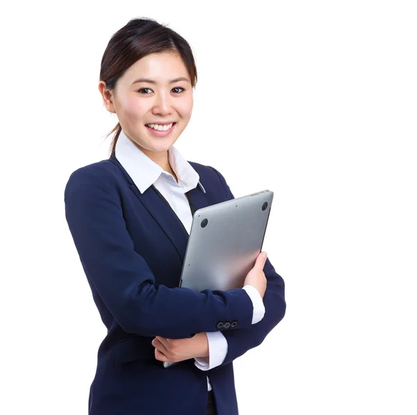 Asian business woman with laptop computer — Stock Photo, Image