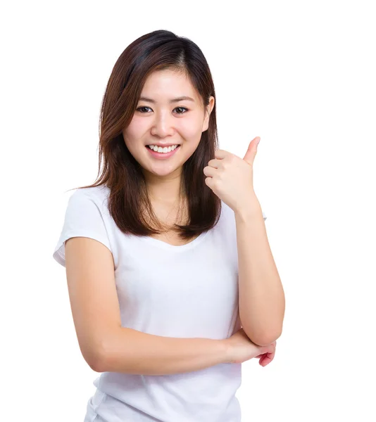 Woman with thumb up — Stock Photo, Image