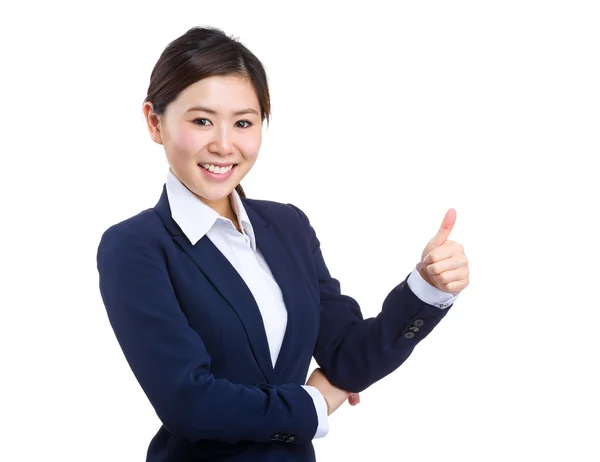 Business woman with thumb up — Stock Photo, Image