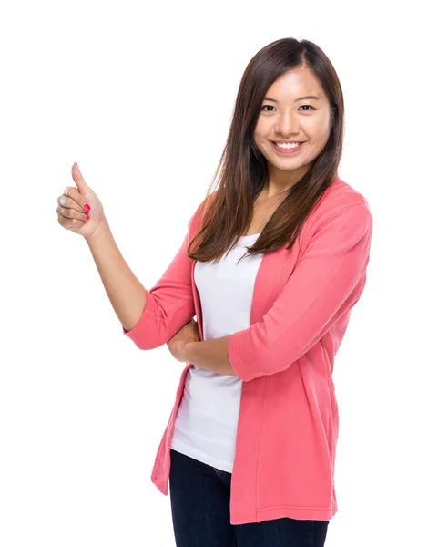 Mujer con pulgar hacia arriba — Foto de Stock