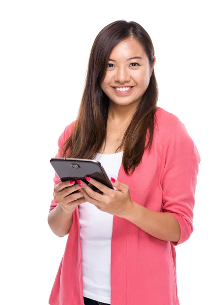 Woman use digital tablet — Stock Photo, Image