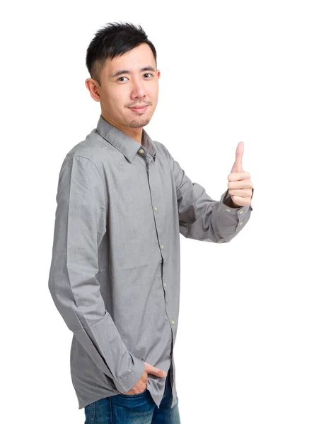 Asian man with thumb up — Stock Photo, Image