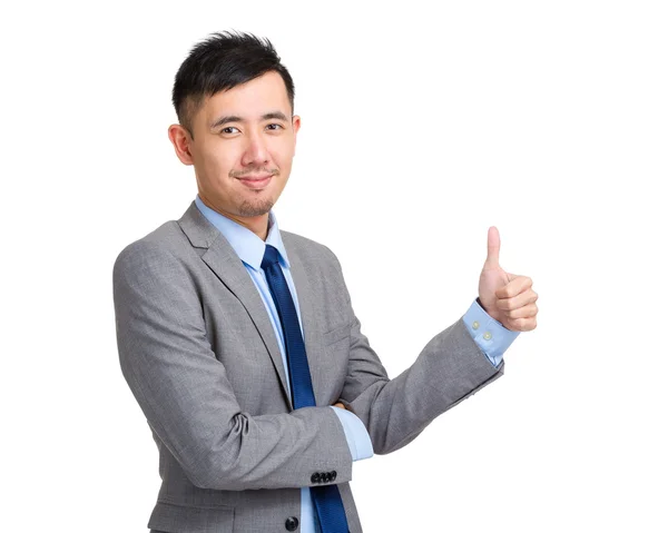 Asian business man with thumb up — Stock Photo, Image