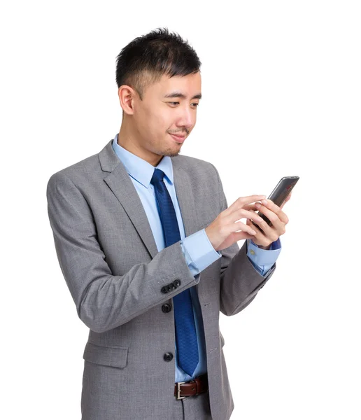 Business man look at cellphone — Stock Photo, Image